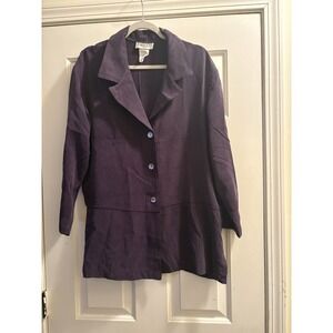 Vintage Timbuktu Size 3 Large Purple Faux Suede Jacket PTP 23 Inches